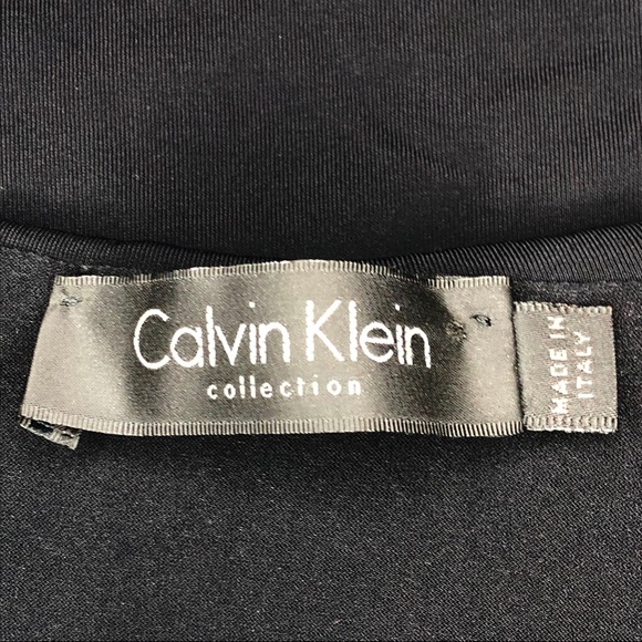 Calvin Klein Collection Sleeveless Solid Black Midi Dress - Picture 11 of 13